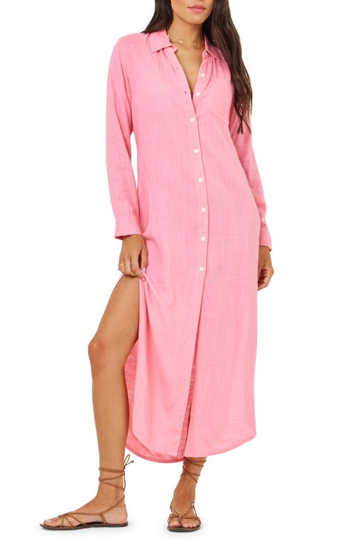 LSPACE Presley Long Sleeve Cover-Up Shirtdress at Nordstrom,