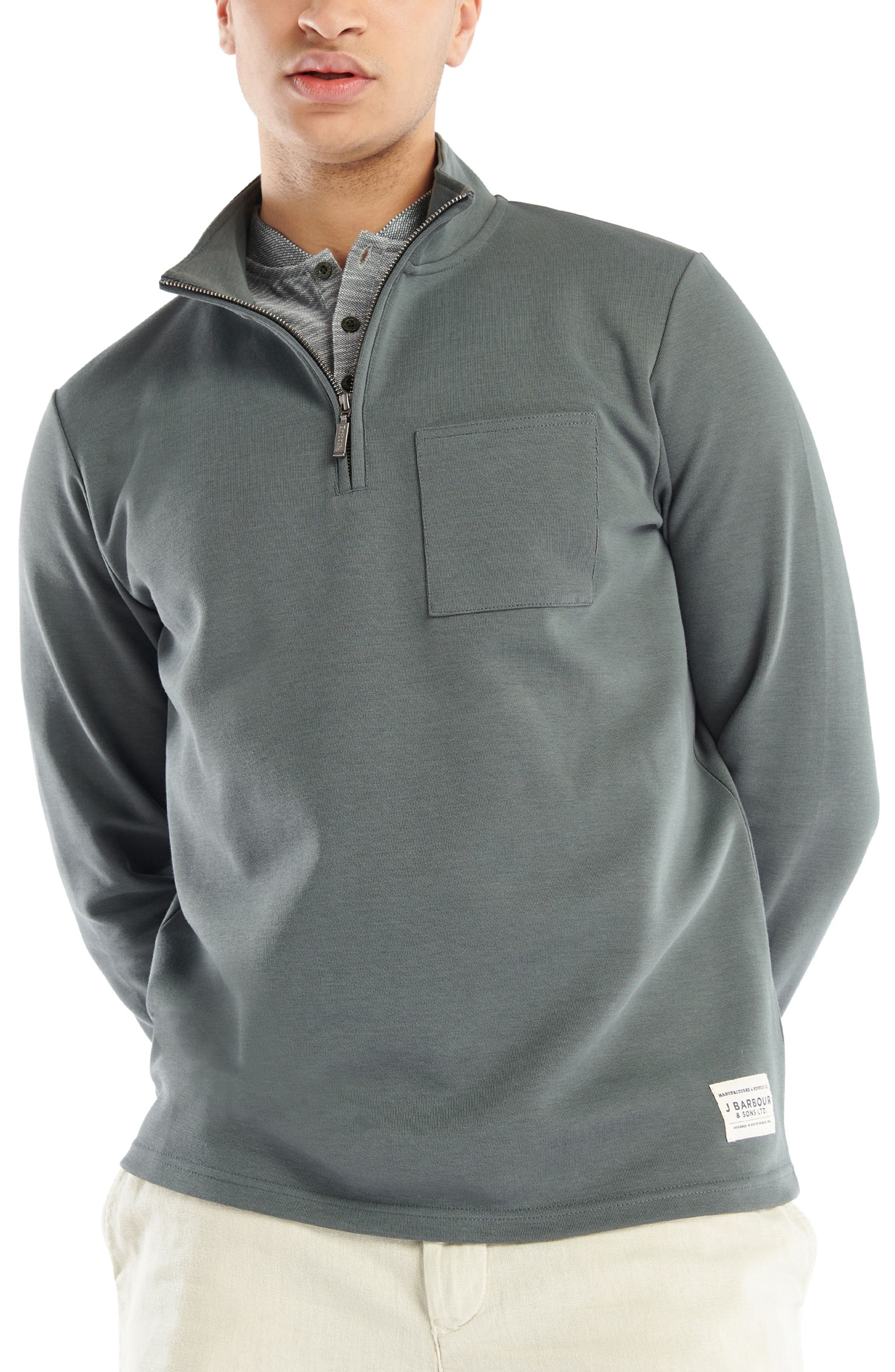 barbour quarter zip sweatshirt