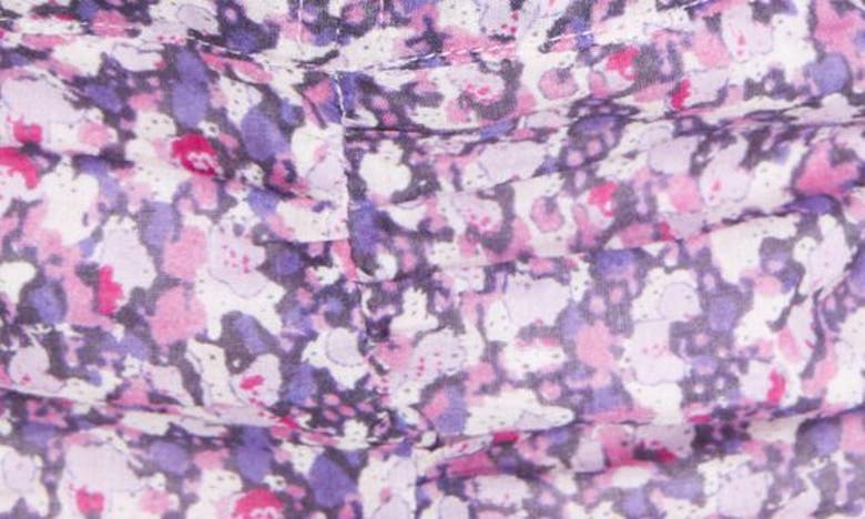 Isabel Marant Étoile Lecia Floral Print One-shoulder Cotton Minidress In Violet