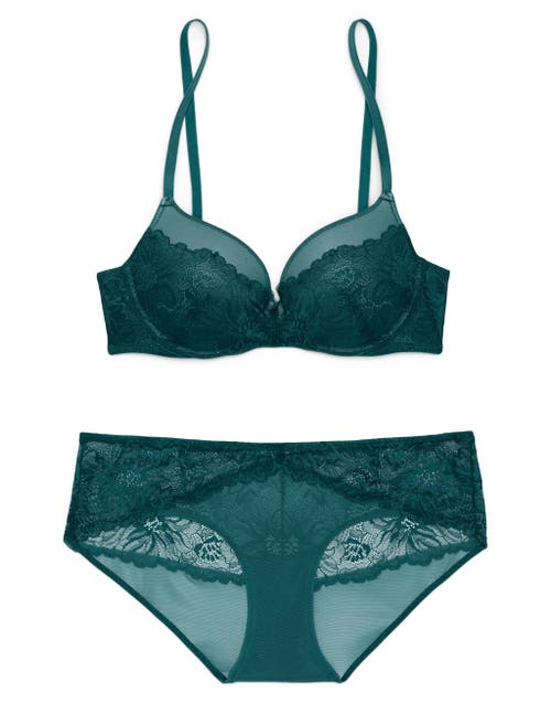 Adore Me Cyla Push Up Plunge Bra In Dark Green