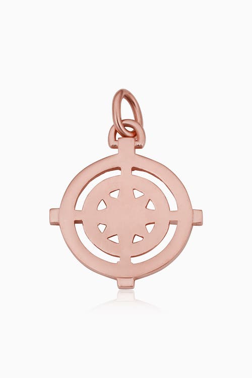 Oradina 14k Gold Compass Rose Pendant Charm In Rose Gold