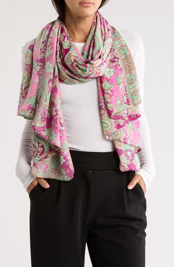 La Fiorentina Tulip Print Pareo In Purple/green