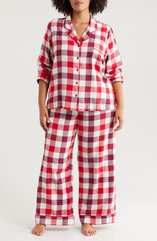 Shop Nordstrom Plaid Cotton Blend Flannel Pajamas In Red Multicheck