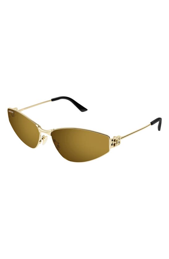 Shop Balenciaga 65mm Oversize Cat Eye Sunglasses In Gold