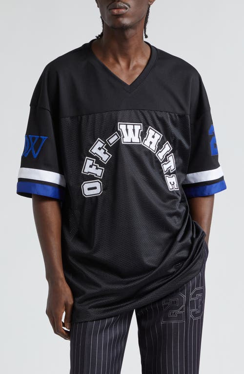 Off-White Football Mesh & Jersey T-Shirt Black White at Nordstrom,