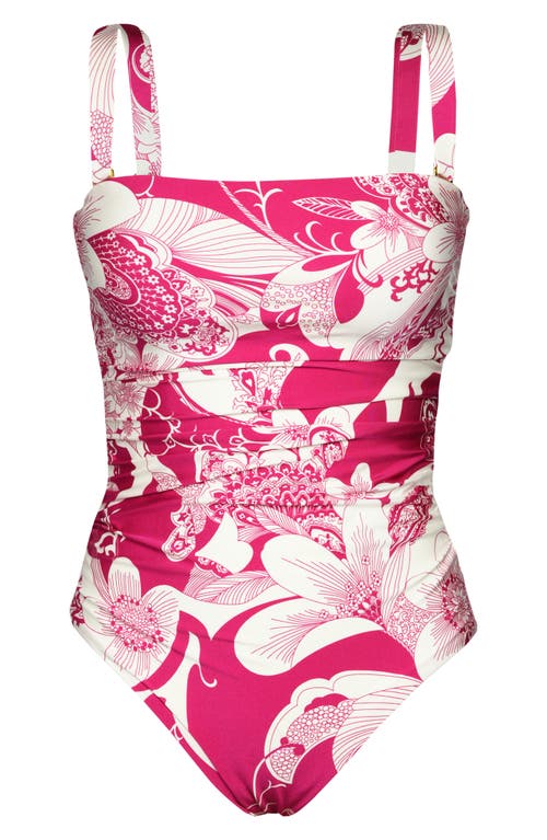 Shop Sunshine 79 Boho Blooms Convertible One-piece Swimsuit In Fuchsia