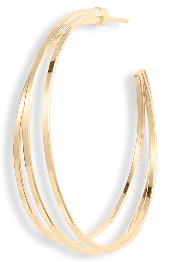 Shop Jennifer Zeuner Raya 2 Triple Hoop Earrings In Yellow Gold