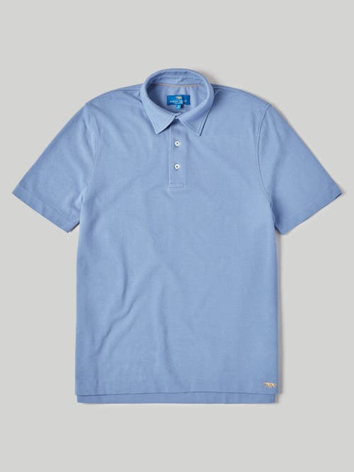 Shop Robert Talbott Walker Short Sleeve Polo In Legacy Blue