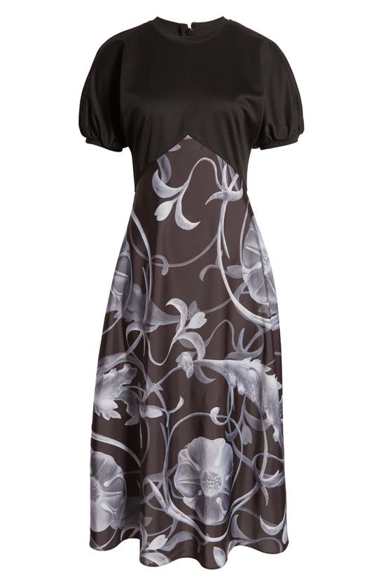 Ted Baker Magylee Floral Mixed Media Dress In Black