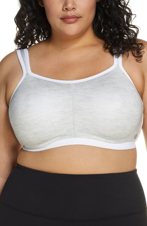 Shop Natori Yogi Convertible Sports Bra In Feather Grey/white