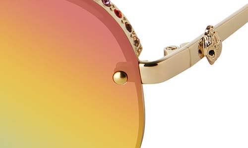 Kurt Geiger 60mm Aviator Sunglasses In Gold Black/rainbow