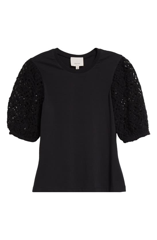 Shop Cinq À Sept Corianna Lace Sleeve Top In Black