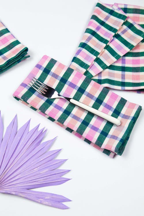 ARCHIVE NEW YORK ARCHIVE NEW YORK HANDWOVEN CLASSIC PLAID COTTON NAPKINS, SET OF 4 