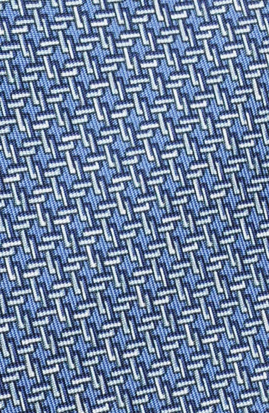 Shop Jack Victor Privee Geometric Print Silk Tie In Blue