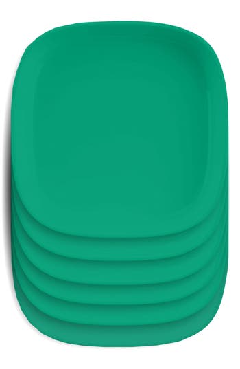 Tarhong Kids' 6-pack Square Plates In Green