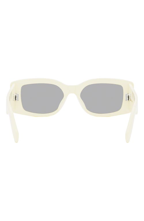 Celine Triomphe Acetate Rectangle Sunglasses In Ivory/smoke