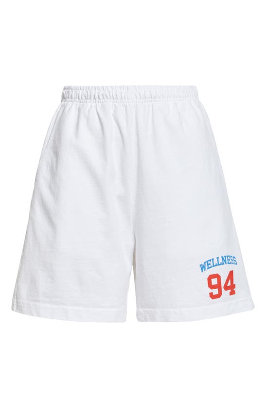 Shop Sporty And Rich Sporty & Rich Wellness 94 Cotton Gym Shorts In White