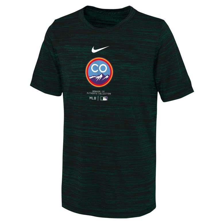 Shop Nike Youth  Green Colorado Rockies City Connect Practice Graphic Performance T-shirt
