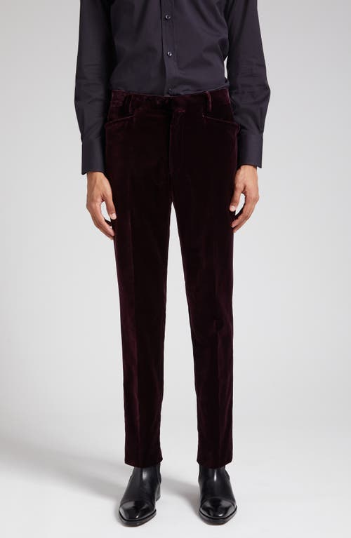 TOM FORD Atticus Compact Light Velveteen Trousers Mulberry at Nordstrom, Us