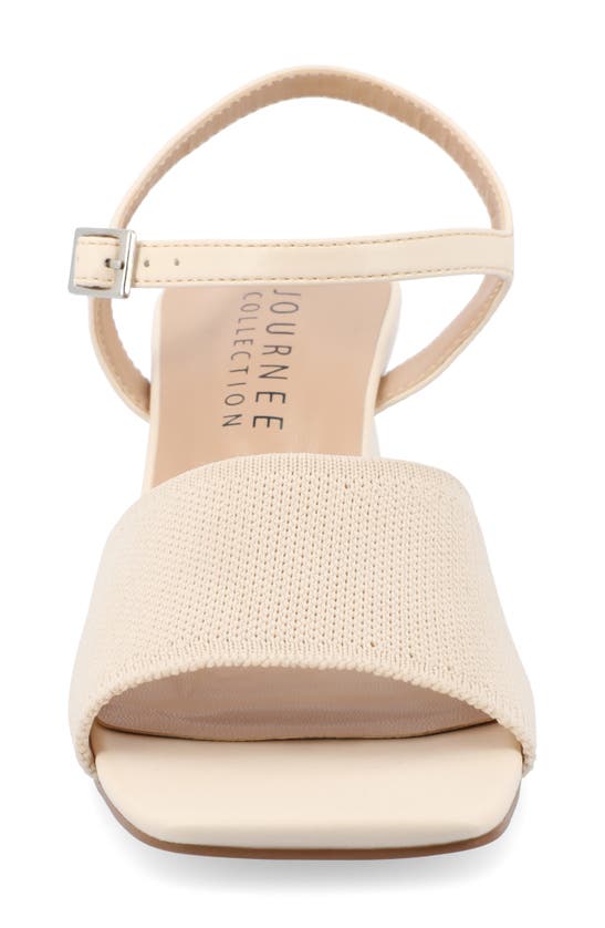 Shop Journee Collection Evylinn Knit Block Heel Sandal In Beige