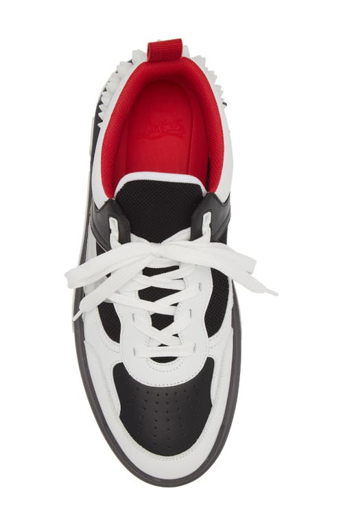 Shop Christian Louboutin Astroloubi Mixed Media Low Top Sneaker In White/black