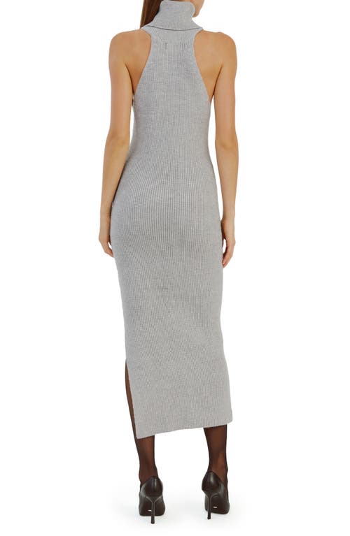Bardot Mariano Turtleneck Sleeveless Rib Sweater Dress In Grey