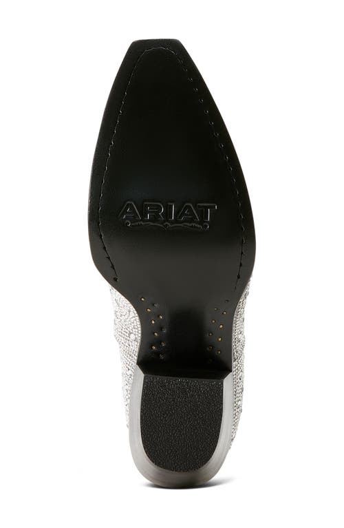 Shop Ariat Dixon Glitz Western Boot In Silver Sparkle