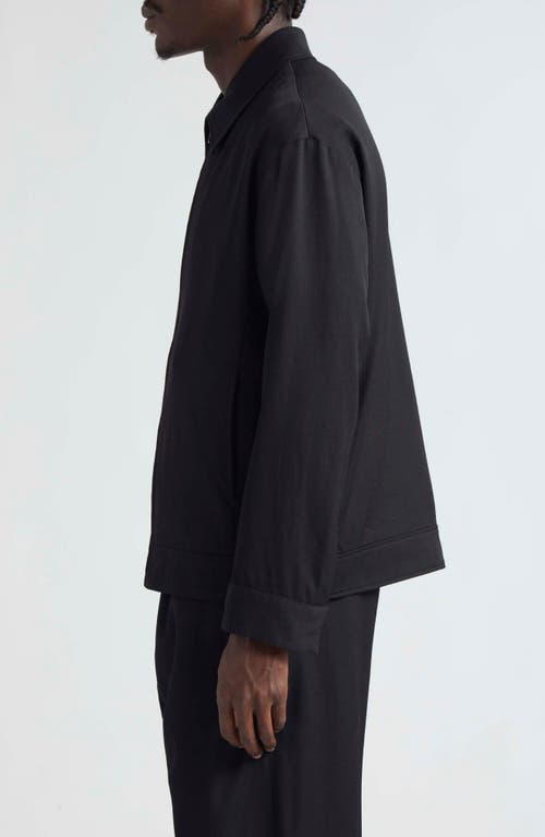 Golden Goose Black Zip Jacket In Wool Gabardine Men In Black