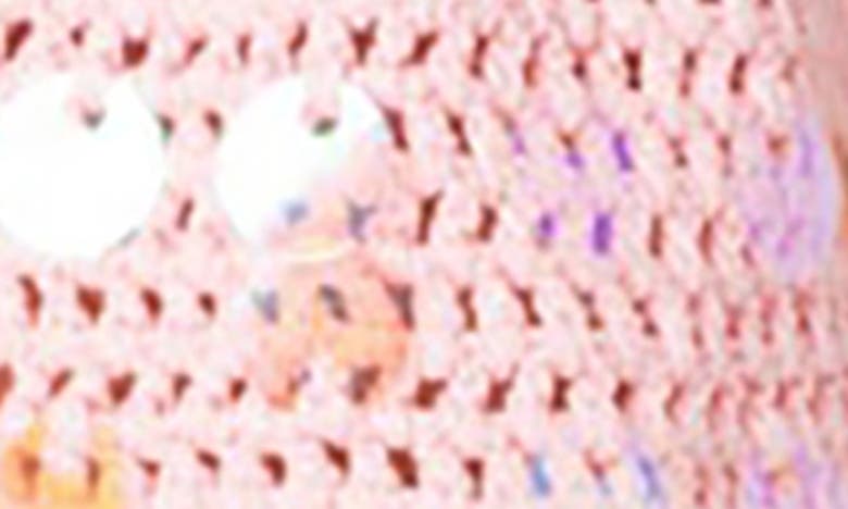 Shop Edikted Backless Paillette Crochet Halter Top In Pink