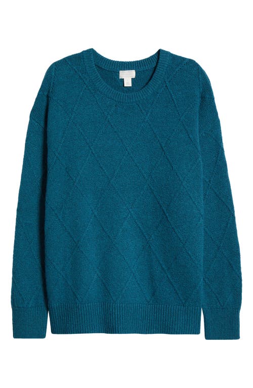 Shop Caslonr Caslon(r) Diamond Pattern Sweater In Teal Feather