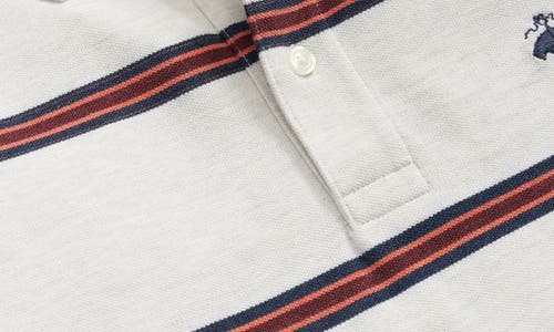 Shop Brooks Brothers Stripe Long Sleeve Cotton Polo In White Multi