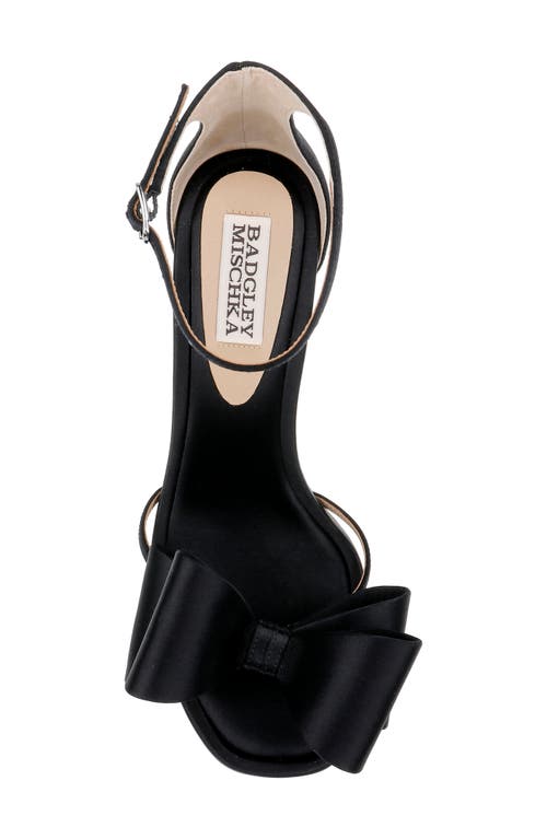 Shop Badgley Mischka Collection Alysha Ankle Strap Sandal In Black Satin