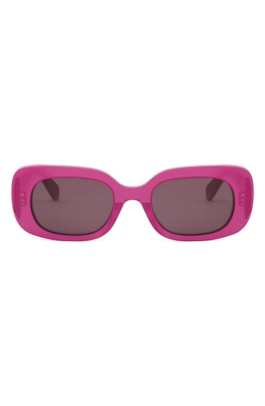Shop Celine Bold 3 Dots 51mm Rectangular Sunglasses In Shiny Pink