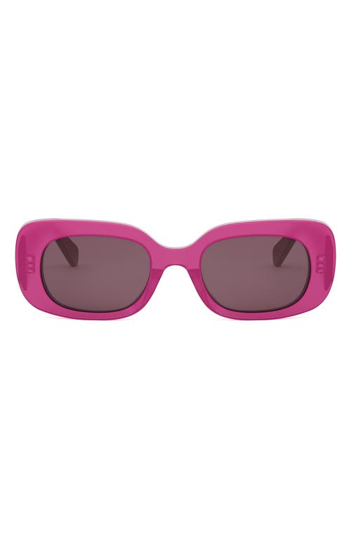 CELINE Bold 3 Dots 51mm Rectangular Sunglasses in Shiny Pink at Nordstrom