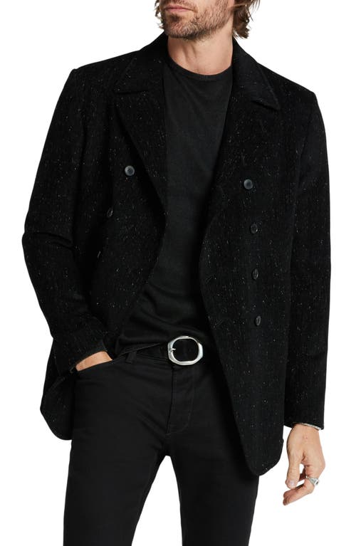 John Varvatos Hart Double Breasted Peacoat Black at Nordstrom, Us