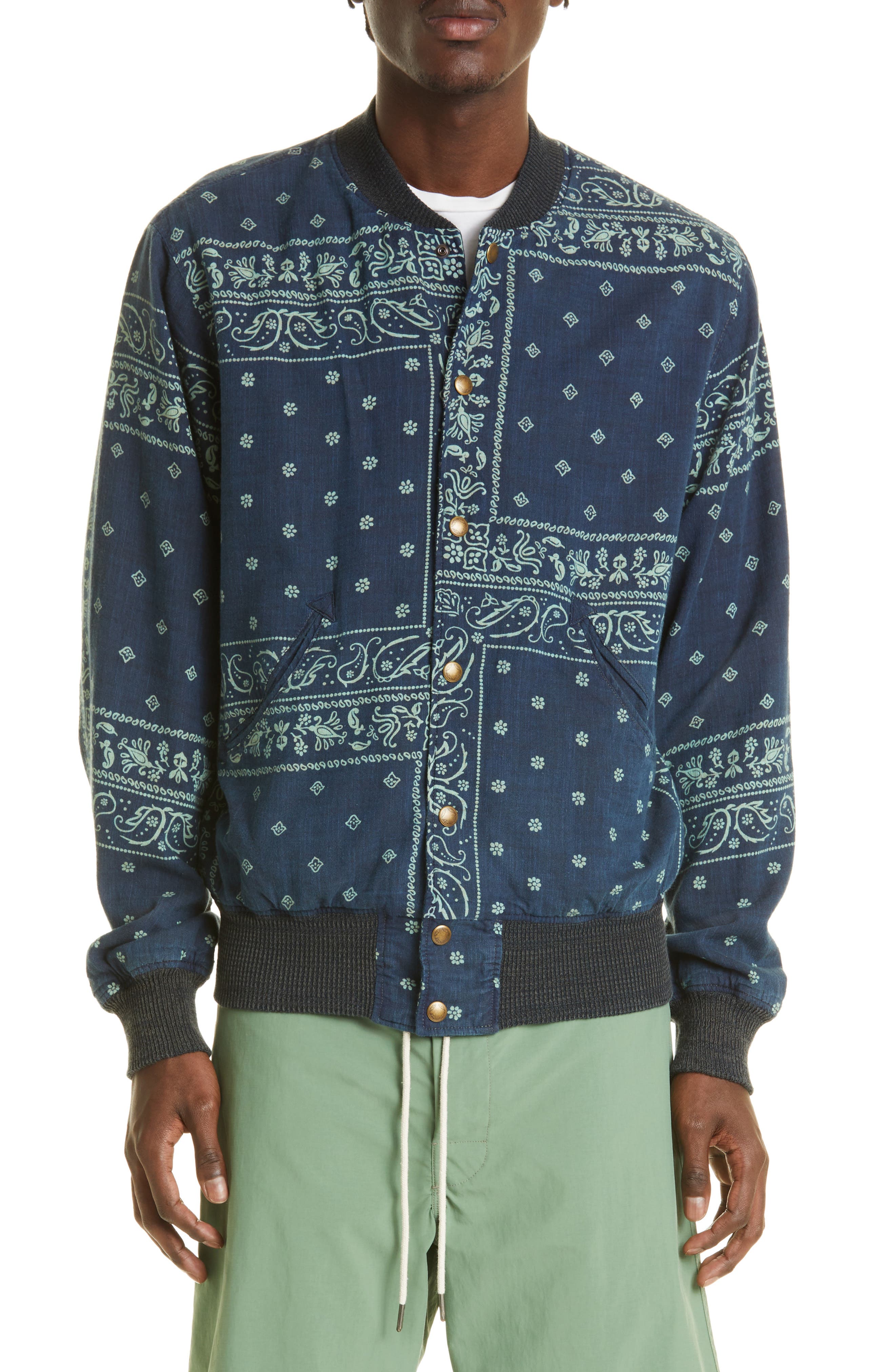 indigo print jacket