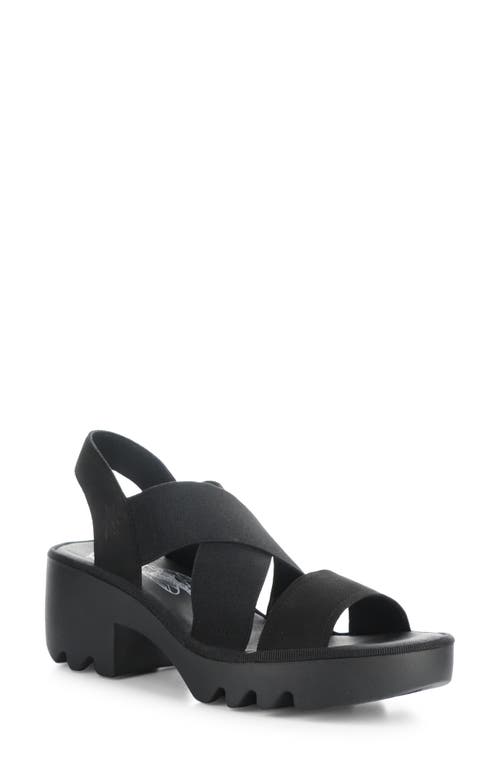 Taji Platform Slingback Sandal in Black Cupido