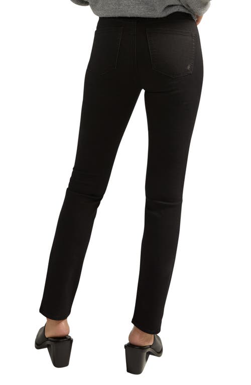 Shop Silver Jeans Co. Avery Curvy High Waist Slim Straight Leg Jeans In Black