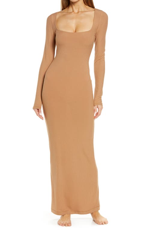 SKIMS Soft Lounge Long Sleeve Dress in Wine | Smart Closet