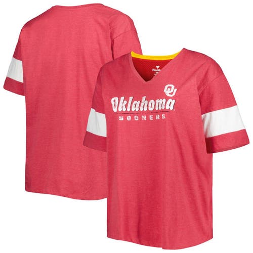 PROFILE Women's Crimson Oklahoma Sooners Plus Size Give it All V-Neck T-Shirt