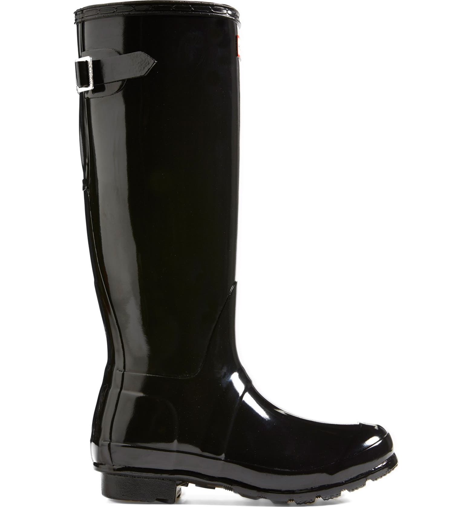 Hunter Adjustable Back Gloss Waterproof Rain Boot (Women) | Nordstrom