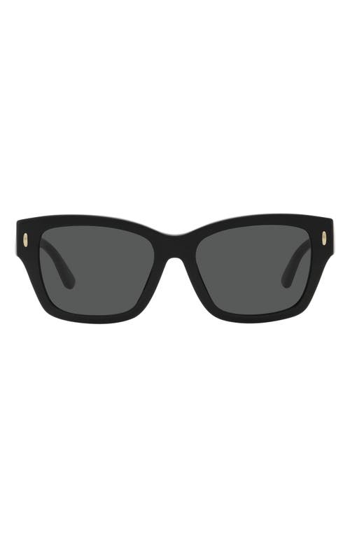 Tory Burch 53mm Rectangular Sunglasses in Black at Nordstrom