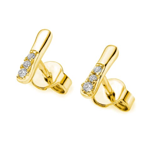 Lucy Quartermaine Women's Mini Skinny Drop Studs In Gold Vermeil In Gold