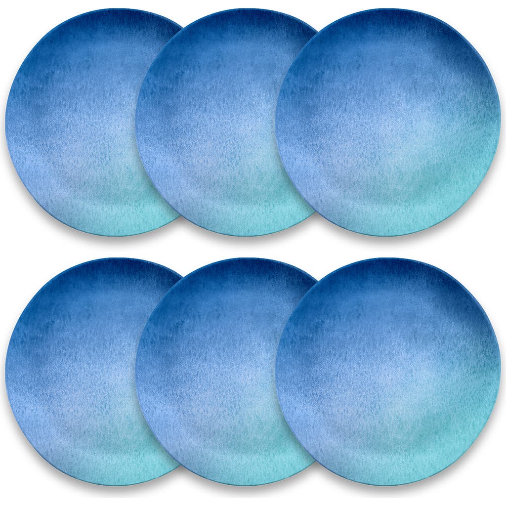 Tarhong 6-piece Oceanic Ombré Dinner Plate Set In Blue