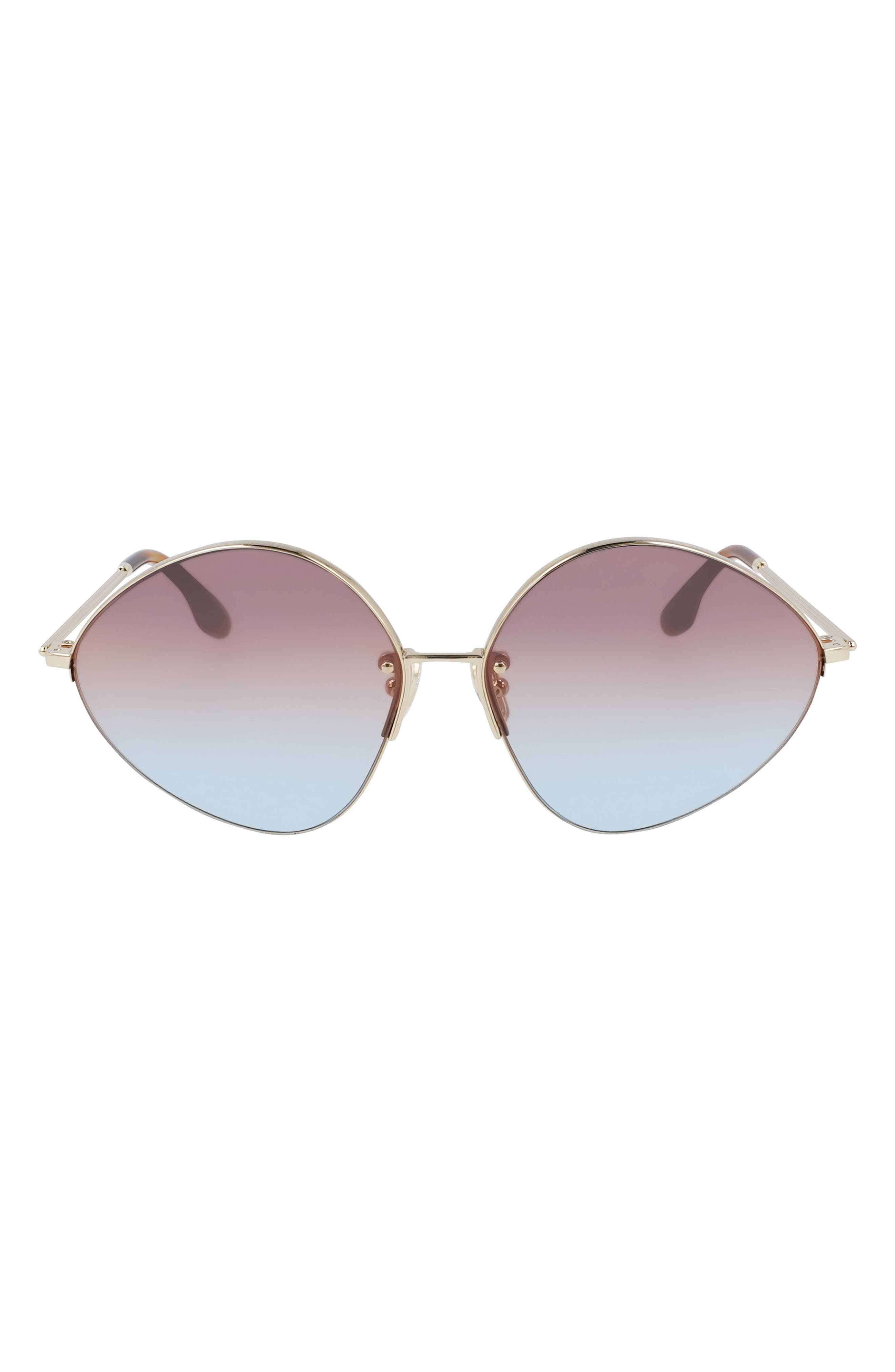 Victoria Beckham Gold Frame Sunglasses with Purple Gradient Lenses Victoria Beckham Sunglasses | Women main image 2