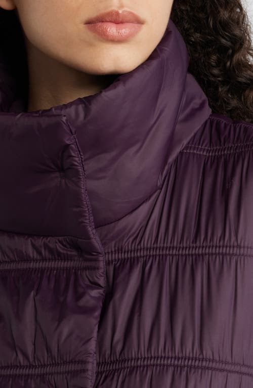 Shop Eileen Fisher Ruched High Collar Vest In Violet