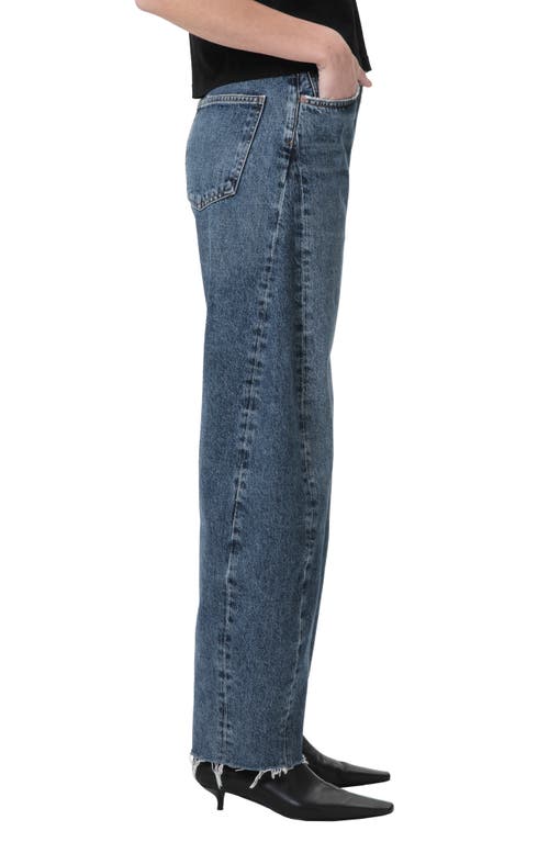 Shop Agolde Luna Pieced High Waist Raw Hem Barrel Jeans In Control