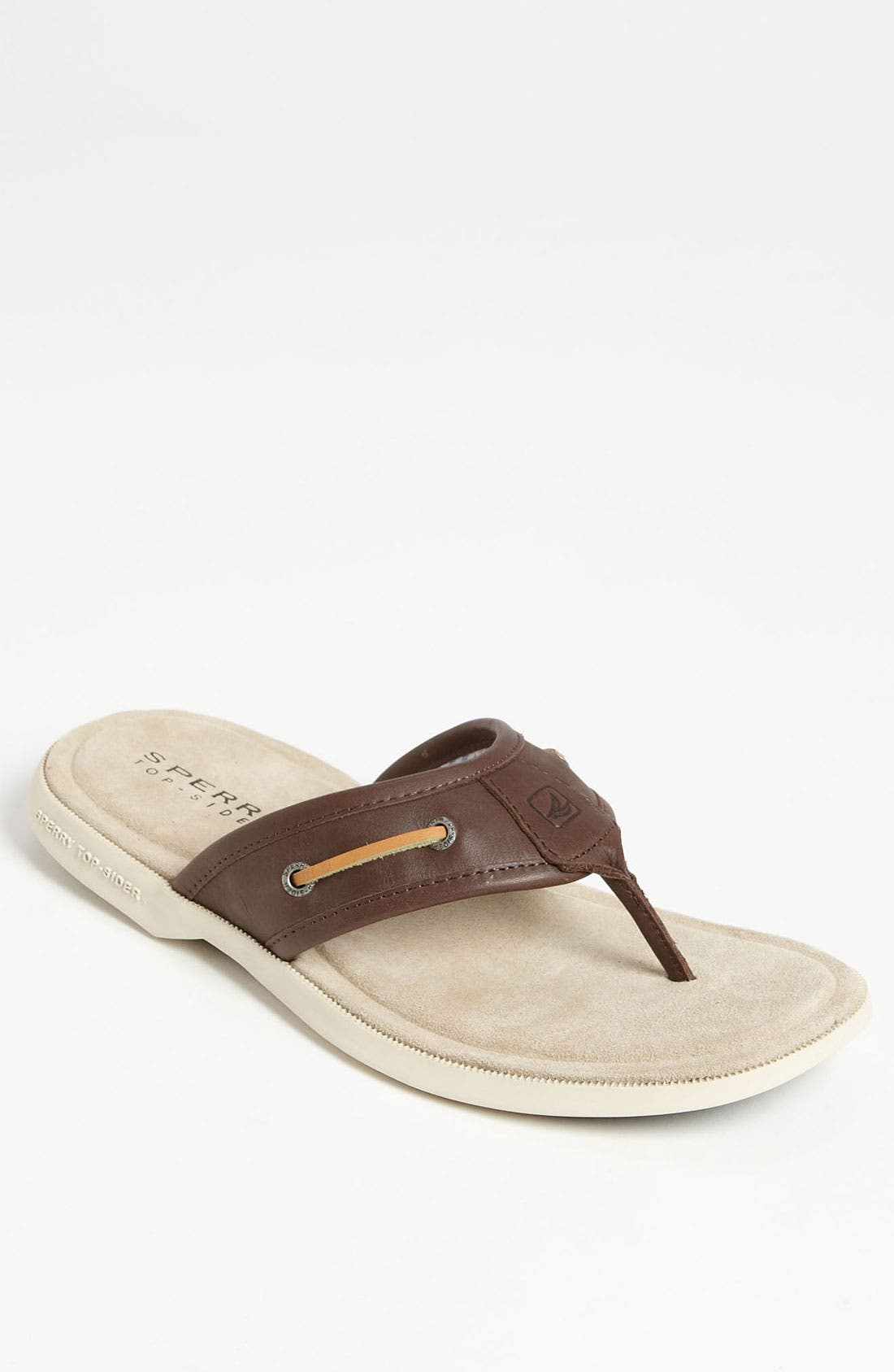 sperry leather flip flops