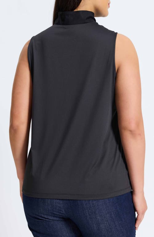 Foxcroft Tammy Ruffle Sleeveless Top In Black
