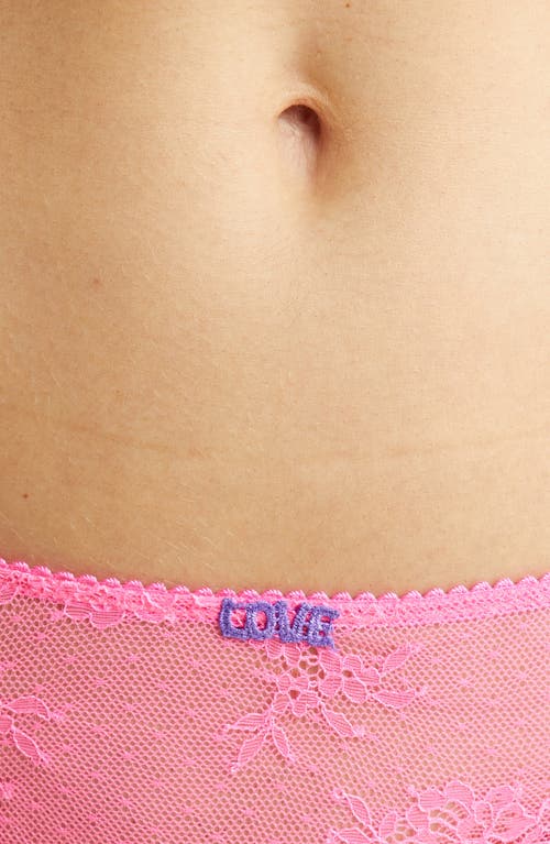 Love Stories Wild Lace Bikini Briefs In Pink/brown